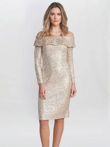 Платье антеи с открытыми плечами Gina Bacconi, серо-коричневый