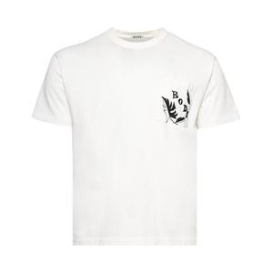 Футболка Bode Beaded Leaf Pocket Tee, Cream