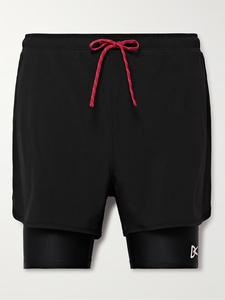 Прямые шорты из эластичного джерси с принтом логотипа и завязками DISTRICT VISION, черный