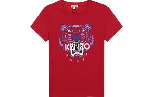 Футболка женская Kenzo с головой тигра, красный