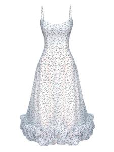 POST MERIDIEM платье миди с цветочным принтом, белый