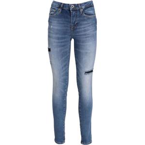 Потертые узкие джинсы ARMANI EXCHANGE, синий