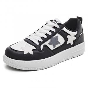 Антискользящие износостойкие низкие скейтбордские кроссовки мужские белые черные HUANQIU