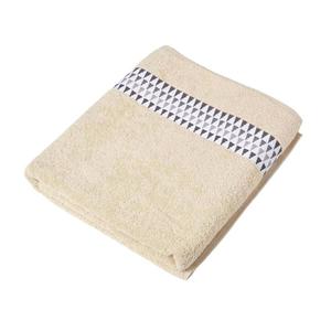 Полотенце Homescapes mit Bordüre und Dreiecksmuster, бежевый - 100 х 150 см