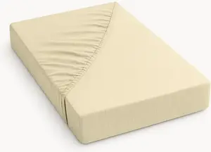 Простыня на резинке Mousseline - бежевого цвета HappyBed