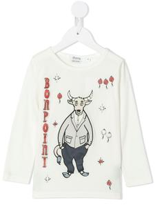 Bonpoint футболка с длинными рукавами и графичным принтом, белый