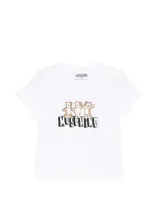 Футболка с принтом "Тедди" Moschino Kids, белый