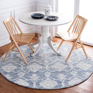 Ковер SAFAVIEH, 183 x 183 см, Metro Collection BlueIvory MET996M ручной работы из премиальной шерсти для гостиной, столовой, спальни, прихожей