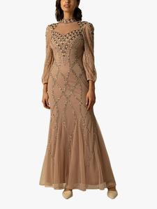 Платье макси Fiona в стиле русалки с бисером Raishma, Beige