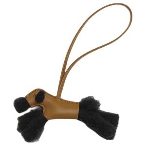 HERMES Чёрная женская подвеска из мериносовой шерсти и овчины, Black