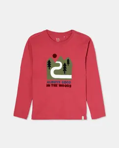 Детская футболка с длинным рукавом с рисунком TERRY Kids El Corte Inglés, красный