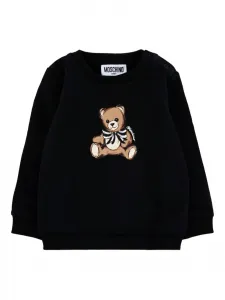 Толстовка с круглым вырезом и принтом Moschino Kids, черный