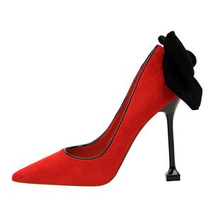 Женские туфли на высоком каблуке, золотистые QITUMAUL, Red[Heel Height 9.5Cm]
