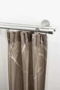 Карниз для штор GARESA "EASY", 2 направляющие, желаемая длина, внутренняя направляющая комплекта штор, выдвижная, настенный монтаж, колпачок, алюминий 60х120 см, Ø 20 мм, цвет silberfarben