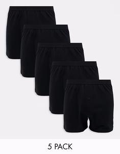 Комплект из 5 пар боксеров черного цвета Asos Design