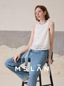 Жилет кружевной Mslan с бретельками, белый