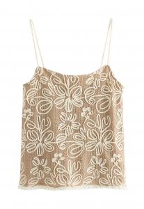 Топ REGULAR FIT FLORAL EMBROIDERED Next, бежевый