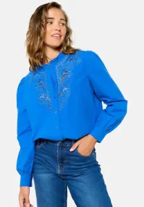 Блузка с вырезами и пуговицами Lolaliza, Electric Blue