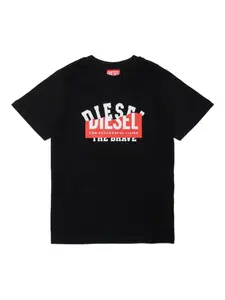 Футболка с логотипом Diesel Kids, черный