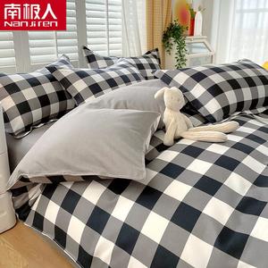 Antarctic Пододеяльник 200х230 см, односпальный, из утолщенной фланели, клетка серая с белым