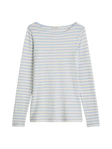 Marc O'Polo Полосатая футболка с длинным рукавом, стандартного размера, светло-голубого цвета