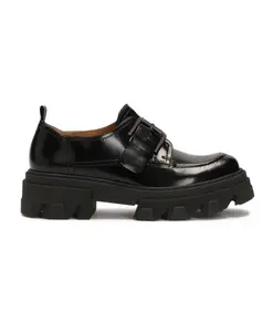 Кожаные туфли с пряжкой на подошве и защитой. Kazar, черный