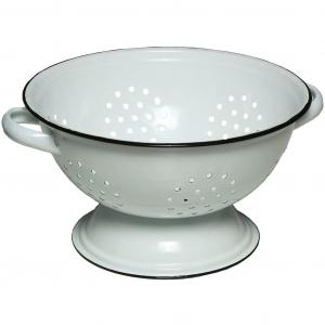 Домашняя посуда Ambiente Чаша Дуршлаг из эмали в античном белом 1 шт. из эмали Ambiente Haus, белый