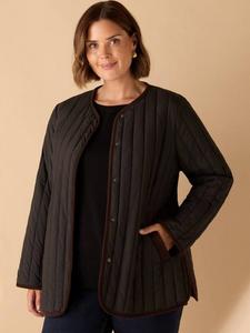 Куртка с вельветовым воротником и стёганой отделкой Curve Live Unlimited, Black