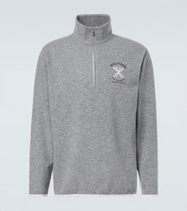 Кашемировый свитер с полузастежкой-молнией из смеси хлопка Brunello Cucinelli, C8469