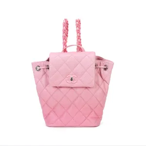 Сумка-рюкзак из кожи икры теленка женская светло-розовая CHANEL