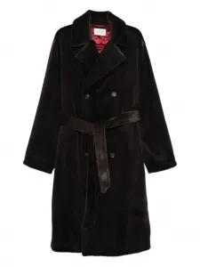 Двубортное пальто с поясом Drôle De Monsieur, коричневый