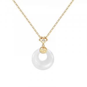 SHEEHHYY Халцедоновое ожерелье из серебра 925 пробы S925 для женщин