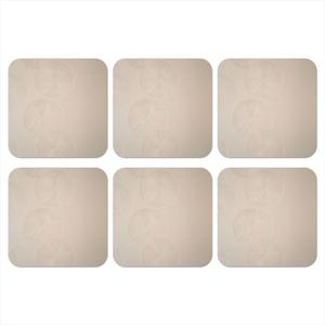 Набор из 6 стеклянных подставок под стаканы в японском стиле - бежевые - современный дизайн, 10x10 см MuchoWow, бежевый