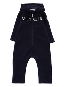Комбинезон с капюшоном и логотипом Moncler Enfant, синий