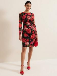 Миди-платье roshni с цветочными рюшами Phase Eight, разноцветный