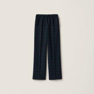 Клетчатые брюки MIU MIU, синий/зеленый