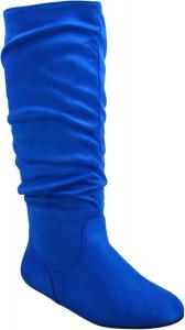 Женские повседневные сапоги TZ Lily-01 с круглым носком, низким каблуком и средней высоты голенища Toozon, Royal Blue