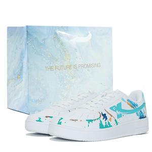 XTEP Кроссовки Air Force One с низким верхом для скейтборда, противоскользящие, износостойкие, женские, белые