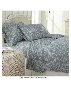 Набор простыней из 4 предметов с цветочным принтом Winter Brush Southshore Fine Linens, синий
