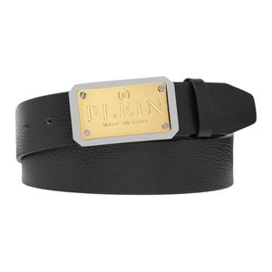 Philipp Plein Мужской кожаный ремень из коровьей кожи, черный