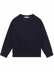 Кашемировый джемпер с логотипом DG Dolce & Gabbana Kids, синий