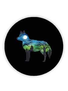 Mr. & Mrs. Panda Черный магнит на холодильник с изображением лисы и надписью