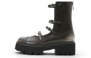 CHARLES&KEITH Маленькие чёрные женские ботинки на каблуке 5,4 см разноцветные, цвет Multi Composite Color