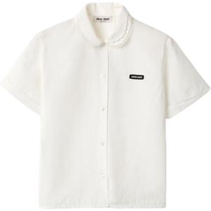 Поплиновая рубашка MIU MIU, белый