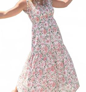 Мира Платье миди с вышивкой цветочным узором в мультиколоре Mint