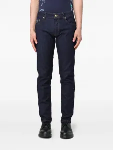 Джинсы с пятью карманами и нашивкой-логотипом Versace Jeans Couture, синий