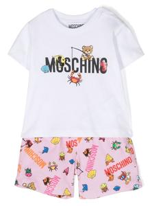 Moschino Kids комплект Teddy Bear из топа и шортов, розовый