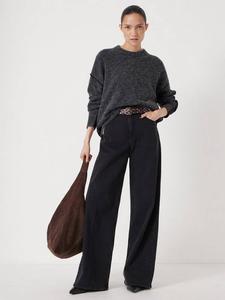 Джемпер с цветными блоками из шерсти HUSH, Charcoal Marl/ Black