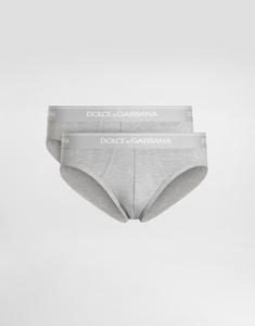 Двухупаковка трусов средней посадки из эластичного хлопка Dolce & Gabbana, серый