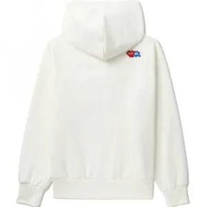 CDG Play Свитшот женский Ecru с капюшоном Moderate Regular